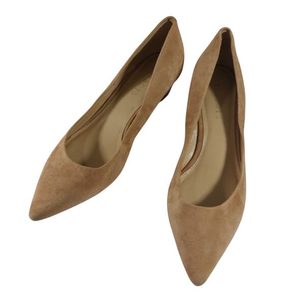 NWOT! TALBOTS! FAWN BEIGE/TAN GENUINE SUEDE LEATHER WEDGE HEEL PUMPS! SZ 9M - Picture 3 of 10